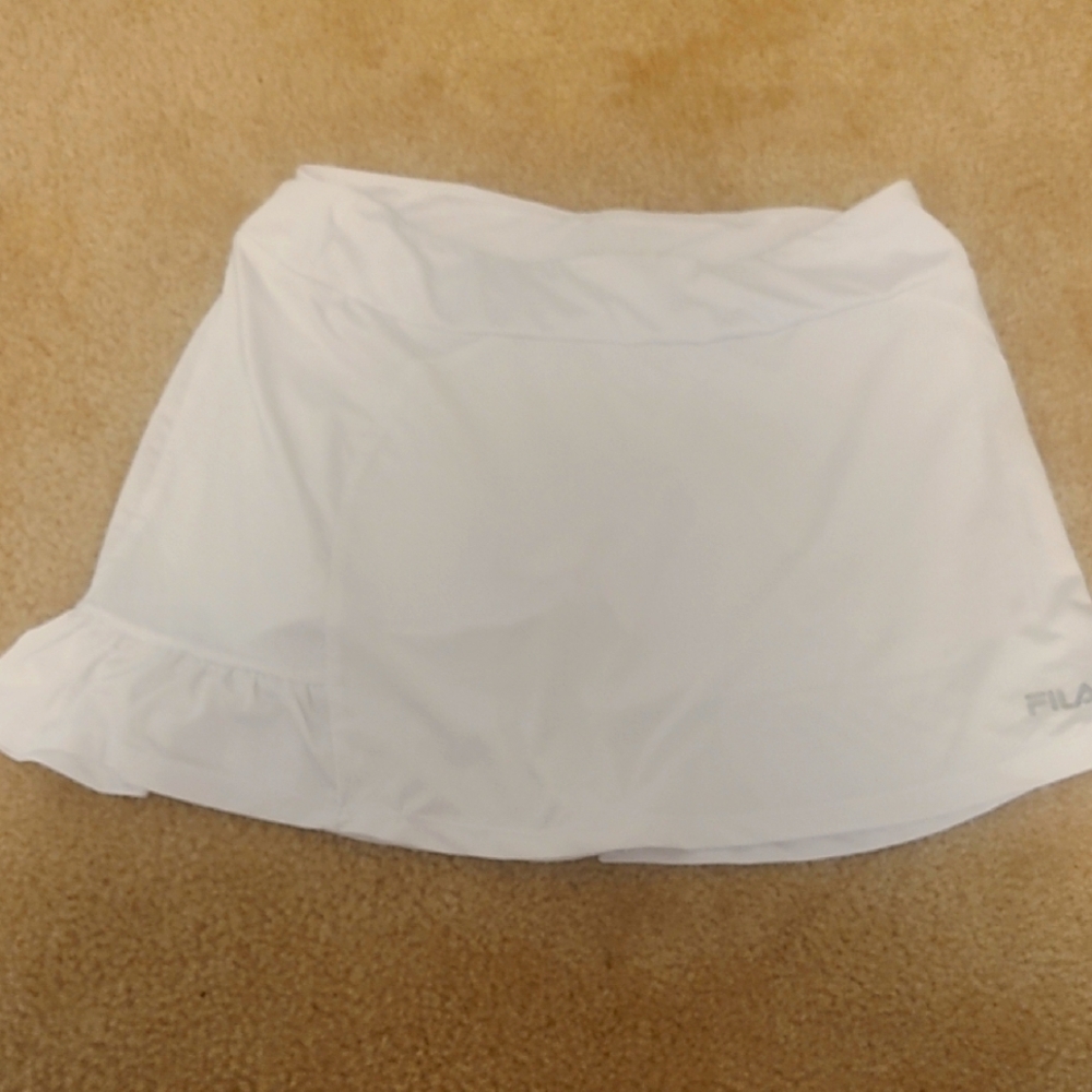 Fila White A-Line Skort with Back Ruffle